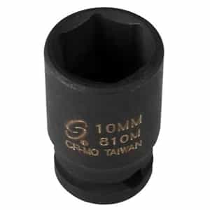 Sunex Tools 1/4" Drive 10mm 6 Point Standard Impact Socket SUN810M