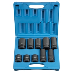Grey Pneutmatic 1" Drive 10 Piece 4 and 6 Point Truck Wheel Service Impact Socket Set GRE9153
