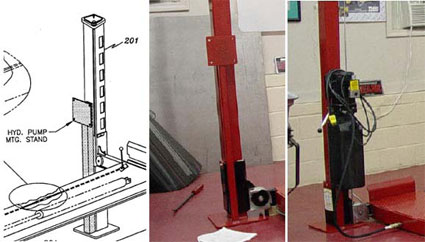 Backyard Buddy power unit mounted on a stand