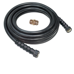 Apache 3/8" X 50' Black Rubber Pressure Washer Hose Coupled: 3/8" F M22 x F M22 with M M22 Adapter APH10085573