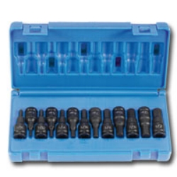 Grey Pneumatic 13 Piece 3/8" Drive Fractional and Metric Hex Driver Impact Socket Set GRE1298HC
