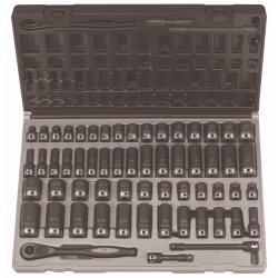 Grey Pneumatic 3/8" Drive 59 Piece Standard and Deep Fractional and Metric 6 Point Duo-Socket™ Set GRE81659CRD