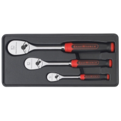 KD Tools 3 Piece 84 Tooth Ratchet Set with Cushion Grip Handles KDT81207F