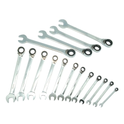 K Tool International 16 Piece Metric Ratcheting Reversible Wrench Set KTI45600