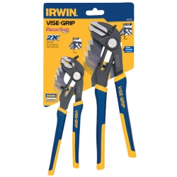 Vise Grip 2 Piece GrooveLock 8" V-Jaw and 10" Straight Jaw Pliers Set - VGP1802533