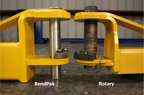 BendPak and Rotary arms side Detail Comparison
