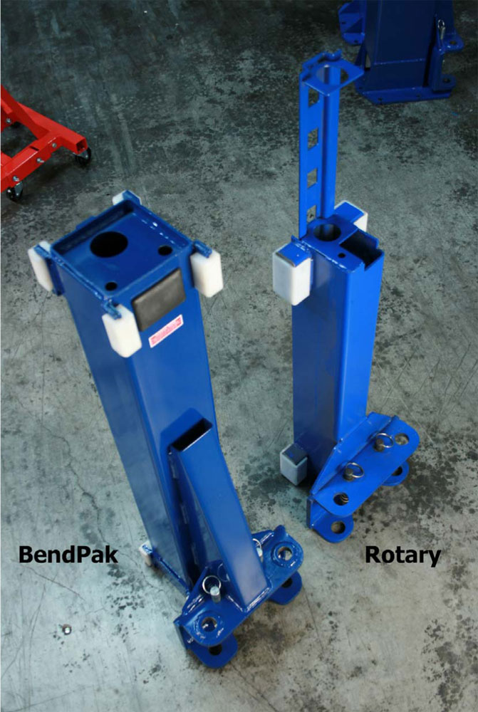 BendPak and Rotary Carriage Top View Comparison