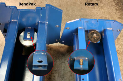 BendPak and Rotary Column Bottom Sheave Comparison