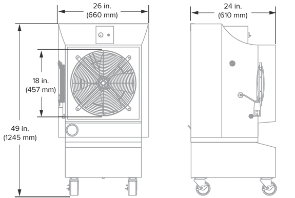 Big Ass Fans Cold Front 300 Specifications Diagram