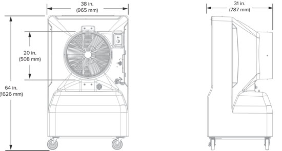 Big Ass Fans Cold Front 350 Specifications Diagram