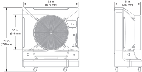 Big Ass Fans Cold Front 400 Specifications Diagram