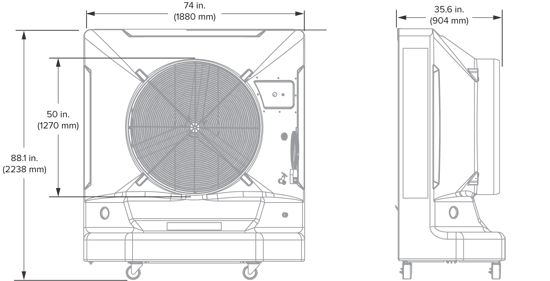 Big Ass Fans Cold Front 500 Specifications Diagram