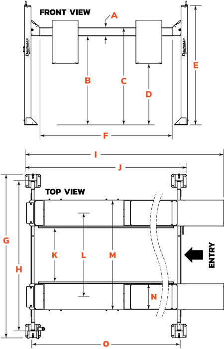 Dannmar D4-12 Specs Diagram