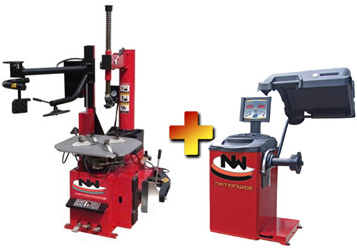 Nationwide NW-950-WPA Tire Changer with Helping Arm & WB-CB66-VE LED Wheel Balancer Combo