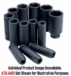ATD Tools 1/2" Drive 19mm 6-Point Deep Metric Impact Socket ATD-4319