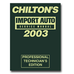 Chiltons Book Company 1999 - 2003 Import Service Manual CHN9357