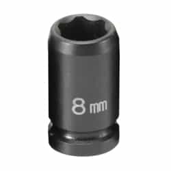 Grey Pneumatic 1/4" Drive 8mm 6 Point Metric Impact Socket GRE908MS