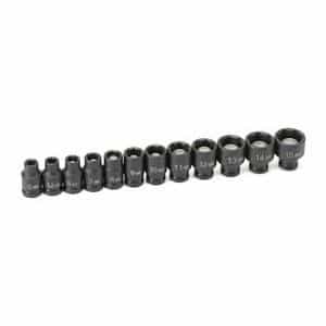 Grey Pneumatic 12 Piece 1/4" Drive 6 Point Metric Magnetic Impact Socket Set GRE9712MG