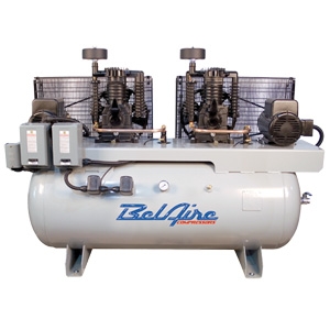 BelAire 6312D 2 x 10HP 120G Iron Series Three Phase Electric Air Compressor P/N 8090254841