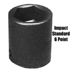 K Tool International 1/2in. Drive 1in. Standard 6 Point Impact Socket KTI33132