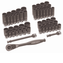 Grey Pneumatic 3/8" Drive 59 Piece Fractional and Metric 12 Point  Duo-Socket™ Set GRE81259CRD