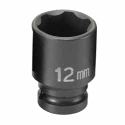 Grey Pneumatic 1/4" Drive 12mm 6 Point Metric Impact Socket GRE912MS